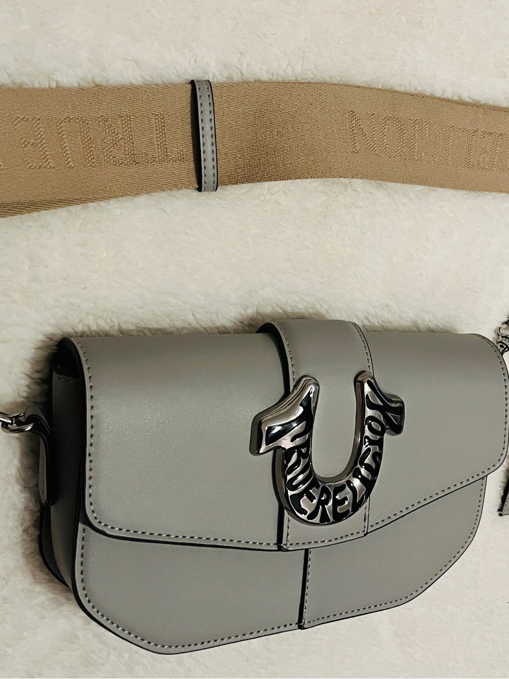 True Religion Crossbody with Silver Horseshoe Logo
